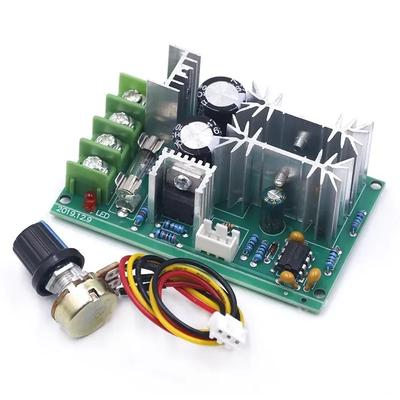 Регулятор скорости двигателя постоянного тока DC10-60V 12V 24V 36V 48V Высокомощный модуль привода PWM Контроллер скорости двигателя Регулятор тока 20A
