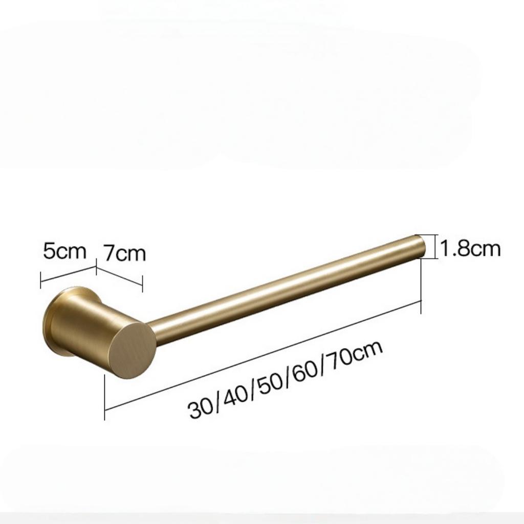 Tuqiu Brushed Gold Towel Hanger Wall Mounted Brass Towel Rack Bathroom Towel Holder Brass Towel Bar Rail Brief Towel Holder
