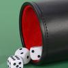 Faux Leather Dice Cup Red Flannel Interior Manual Shaker Cup Adults Family Night Bar Party Gambling Drinking Board Game Casino Equipment