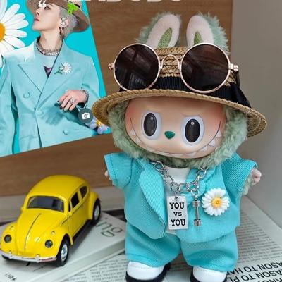 Для кук Labubu 17 см Одежда Мода Костюм в стиле G-Dragon Аксессуары для одежды DIY Соломенная шляпа для мини-кук Детская игрушка Подарок