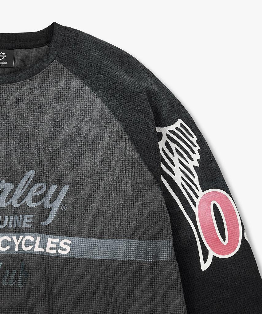КОЛЛЕКЦИИ HARLEY-DAVIDSON® [Bv] Футболка-реглан с эффектом выстиранности _Темно-серый Hh16111004