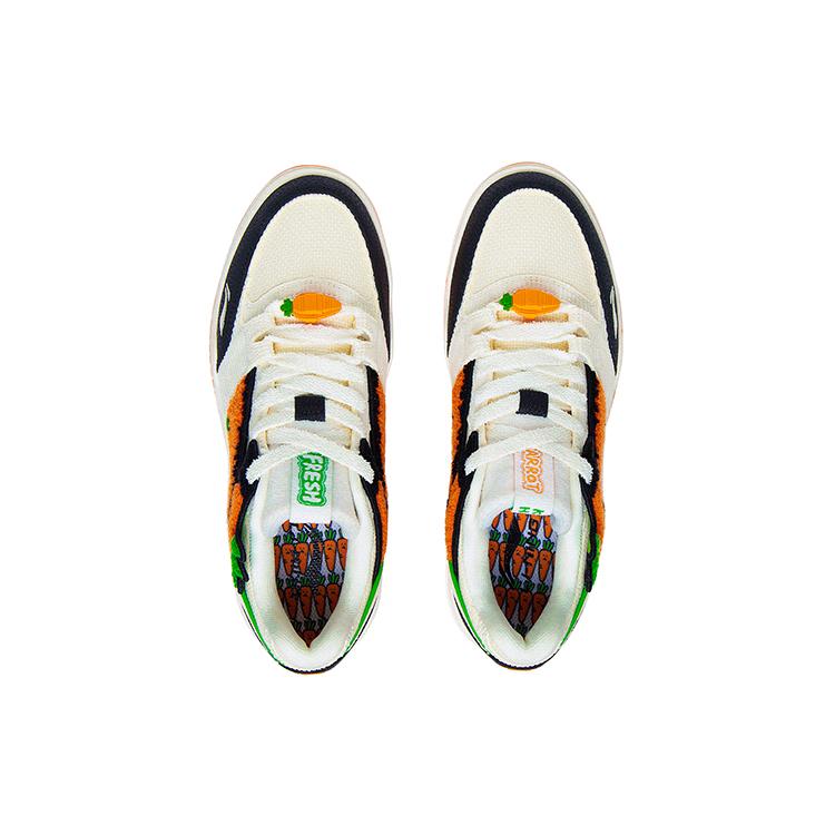 Li Ning Yuebai Морковный Нескользящие Износостойкие Низкие Кеды для Скейтборда Женские Белый Черный Оранжевый AGCS427-10
