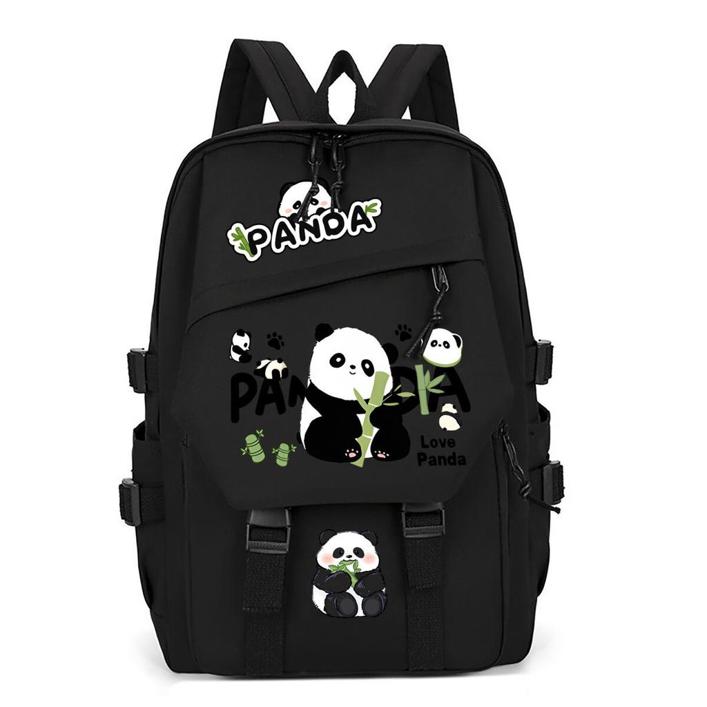 Panda Huahua Cartoon Printed Student Campus Backpack Casual Large Capacity School Bag