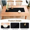 Farmhouse Rustic Table Runner Black Faux Linen Double Layer Table Runners Thick Reversible Short Table Runner 36 inches for Kitchen Dining Dresser
