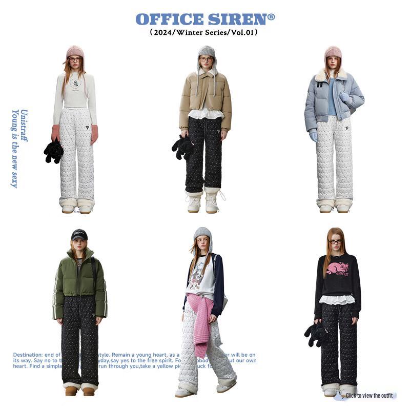 UNIFREE Fleece-Lined Casual Straight-Leg Pants