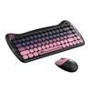 Cat 2.4g Wireless Keyboard - Mouse Bundle: Lovable Pink Punk - Themed Set for Laptop, PC and Home Office Environments