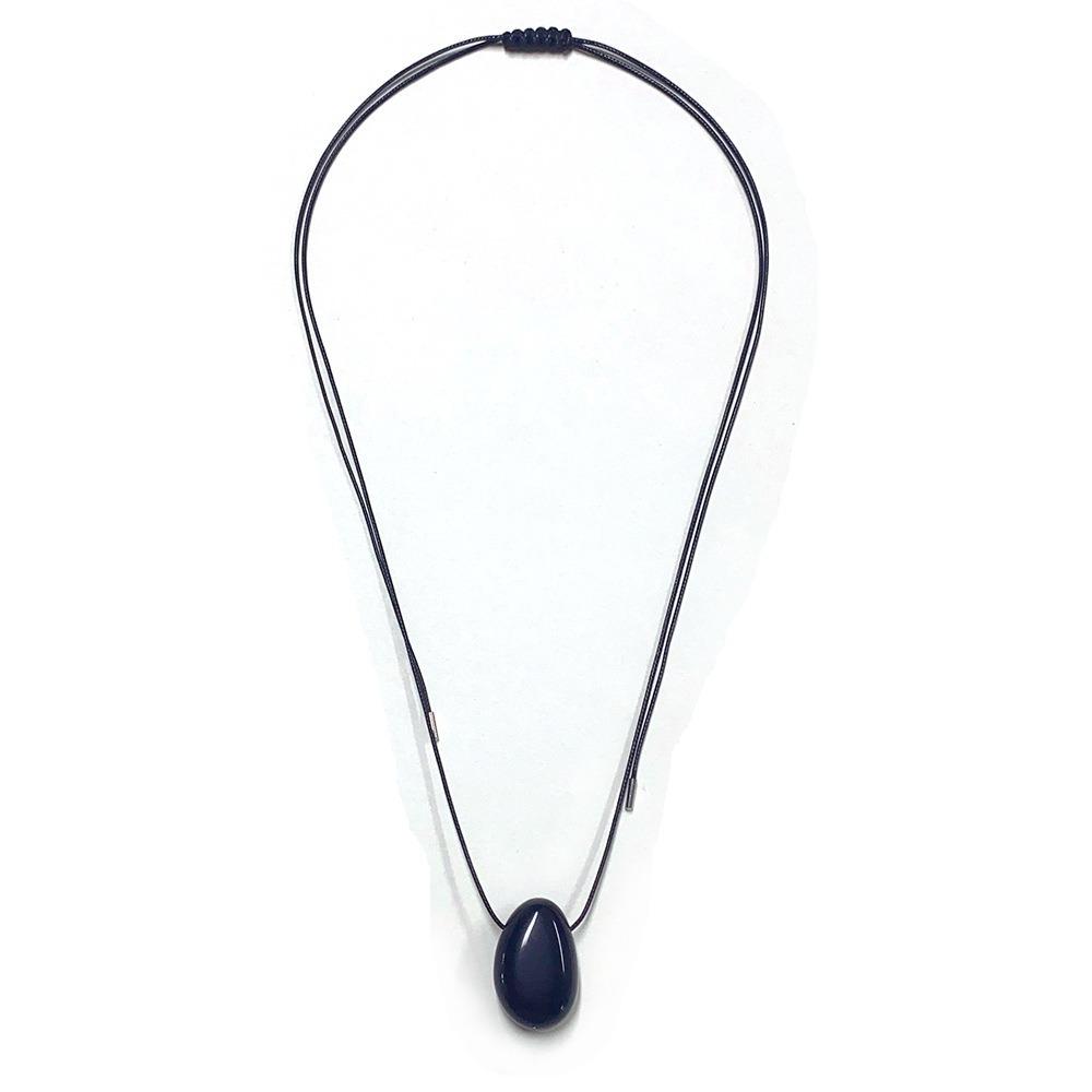 Stone Sweater Chain Black Rope Fashion Necklaces Minimalist Choker Necklaces