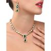 Ожерелье и серьги ZAVERI PEARLS Gold Tone Kundan & Green Stones из свадебной коллекции