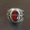 Garnet Oval Cut Gemstone With 925 Sterling Silver Ring For Men's #B88 JL375671415355