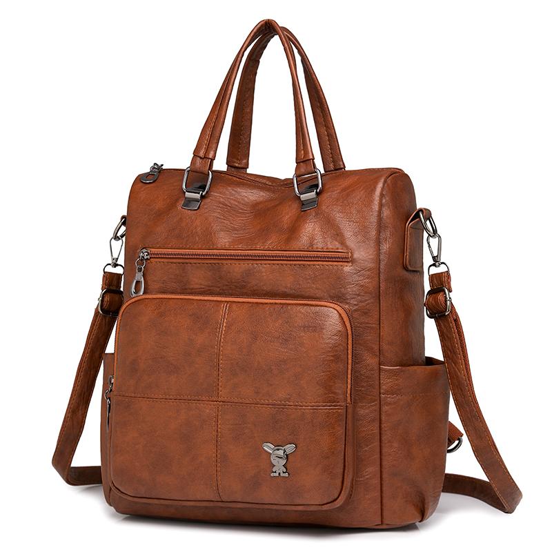 Большая вместительная сумка, многофункциональный рюкзак, женская сумка через плечо из мягкой кожи