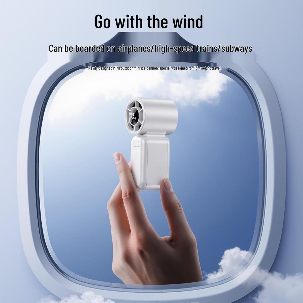 Portable USB High-Speed Turbine Fan - Compact Handheld Semiconductor Cooling Fan for Home Use
