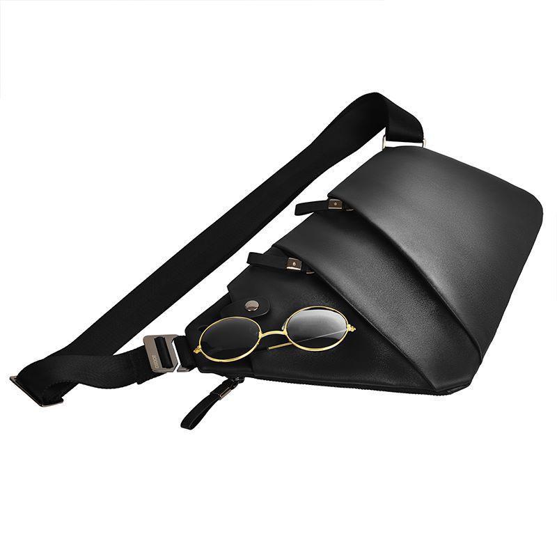 Кожаная нагрудная сумка, мужская модная сумка через плечо Slant Straddle Gun Bag, водонепроницаемая нагрудная сумка из натуральной кожи
