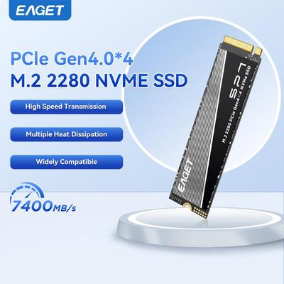 EAGET PCle Gen4x4 NVMe M.2280 SSD До 7400 МБ/с Высокоскоростной внутренний твердотельный накопитель для ПК, ноутбука и игр, сверхбыстрая передача данных