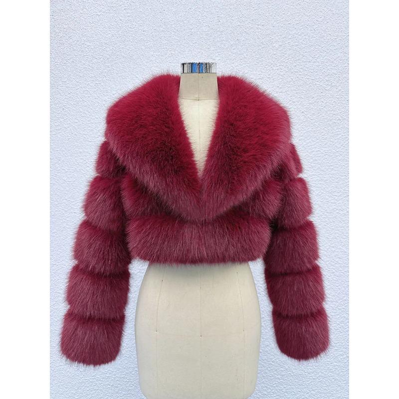 ZADORIN Trend Fur Top New Cropped Faux Fur Coat Woman Clothing Furry Faux Fur Jacket Winter Coats for Woman Outerwears Top Mujer
