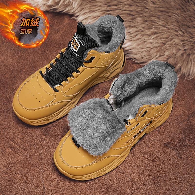 Мода CYYTL Мех Теплая Мужская Обувь Зимние Кроссовки Повседневная Уличная Платформа Кожаная Спортивная Для Пешего Туризма Дизайнерская Роскошная Теннисная Лоферы Зимние Ботинки