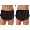 Mens Shorts Semi See-Through Sides Split Elastic Waistband Boxer Shorts Beach Shorts Swimsuits