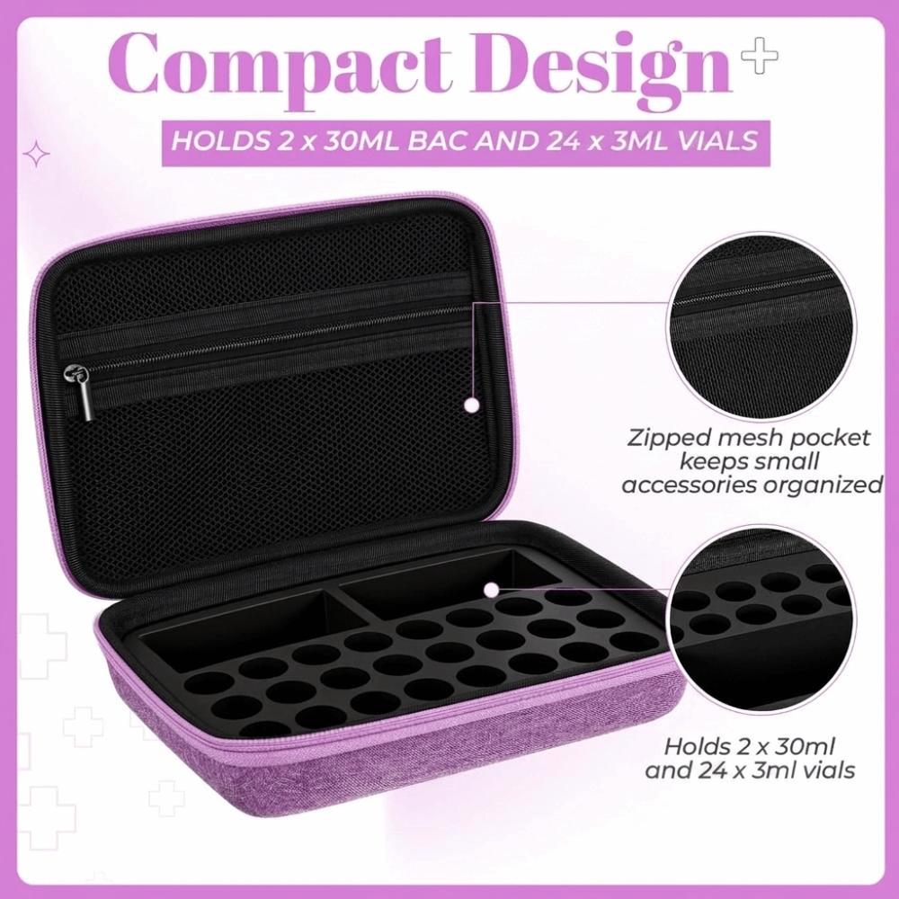 EVA Insulin Vials Storage Case Large Capacity Insulin Organizer  for 24x3ml+2 x30ml Vials