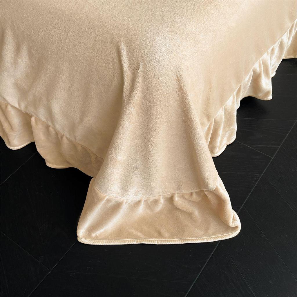 Ультра-толстое теплое осенне-зимнее бархатное резное постельное белье из 4 предметов - Класс А, Антистатическое, Идеально для мамы и малыша.