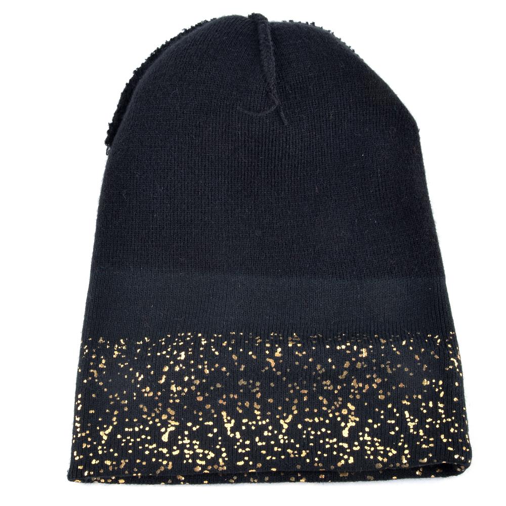 Autumn And Winter Beanies Women Fashion Sequins Knitted Hat Femal Flashing Beanie Girls PomPom Hats