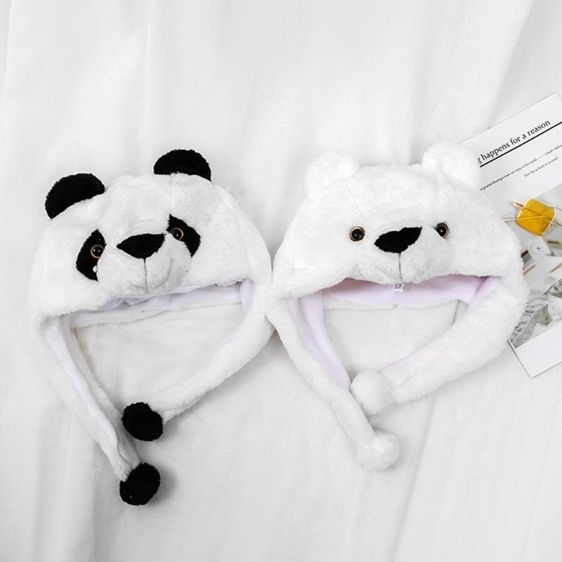 Kawaii Cartoon Animal Panda Hat Cute Headgear Windproof Warm Hat Dress Up Halloween Cospaly Gift for Boy Girl ChildAdult