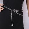 Women Belt Hip High Waist Gold Silver Narrow Metal Chain Chunky Fringes Diamond Waist Chain Corset Chain Belt