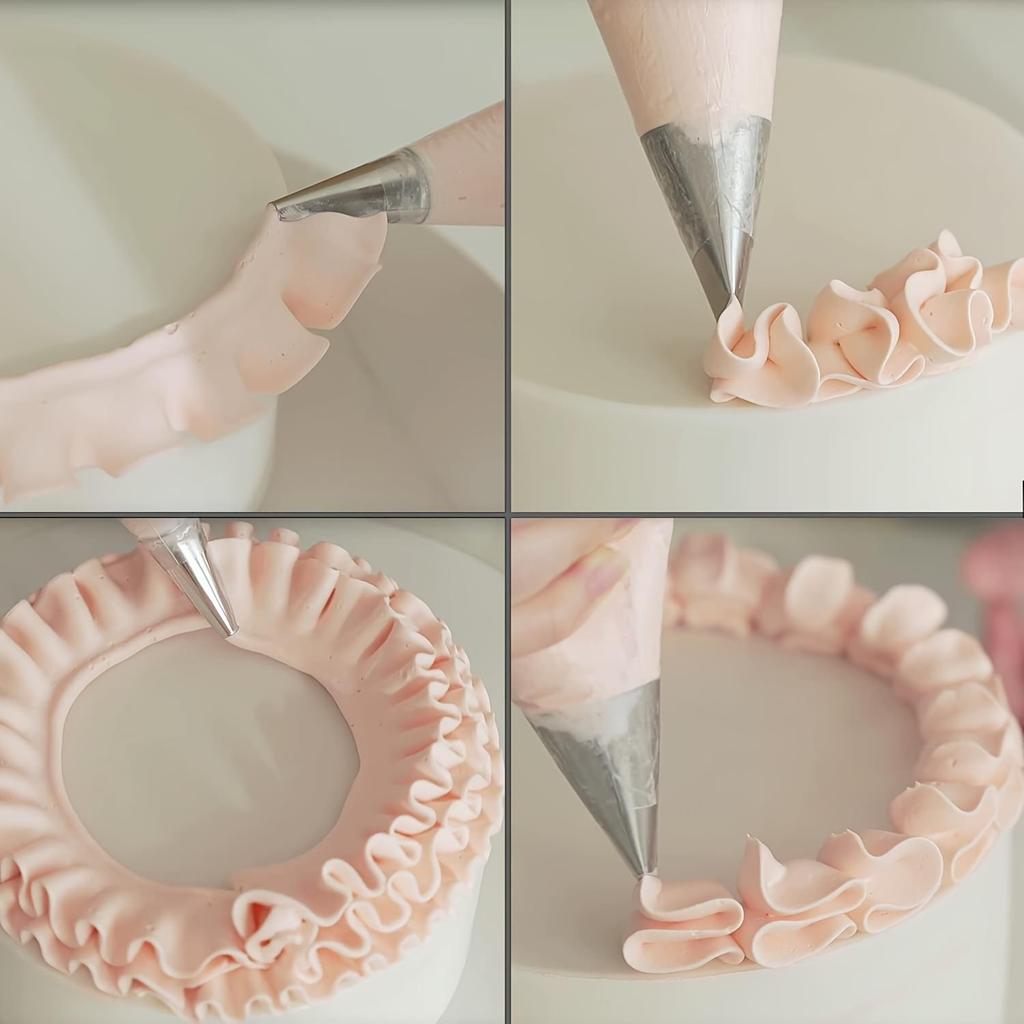 Набор насадок для плиссированной юбки из нержавеющей стали, 7 шт., для украшения кондитерских изделий и тортов — принадлежности для выпечки с легкосъемной конструкцией