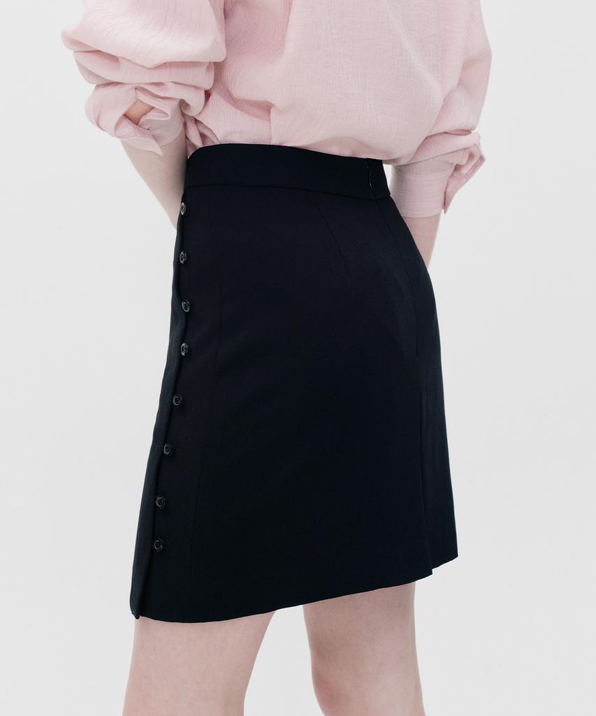 Rie Side Buttoned Mini Skirt