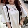 Summer new cartoon cute puppy short-sleeved T-shirt female sweet wind design casual versatile loose girl top