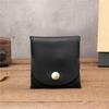 Unisex Genuine Leather Snap Button Coin Purse - Crazy Horse Brown Coffee Color