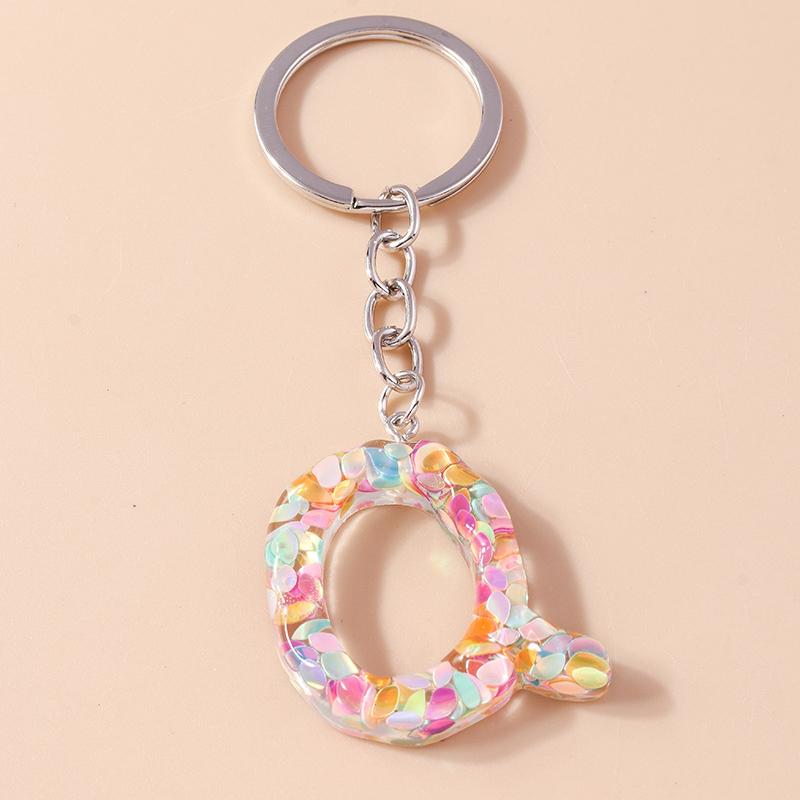 New Creative Flower Initial 26 Letter Keychain A-Z Alphabet Keyring Pendants for Women Girls Handbag Decor Jewelry Accessories