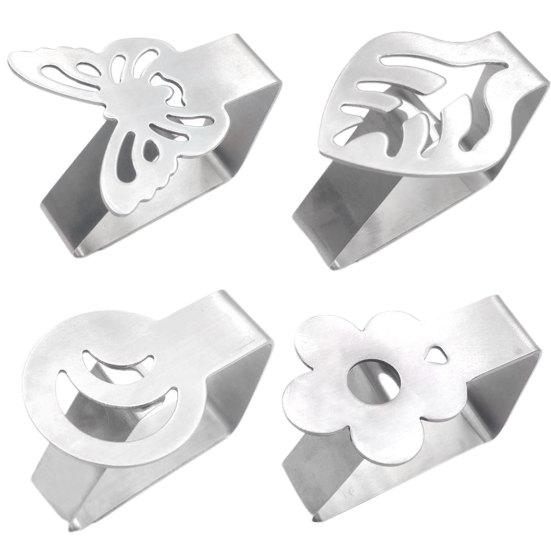 Зажим для скатерти, полый цветок, лист, бабочка, форма луны, сверхмощный ветрозащитный держатель из нержавеющей стали для обеденного стола, зажим, кухонные гаджеты