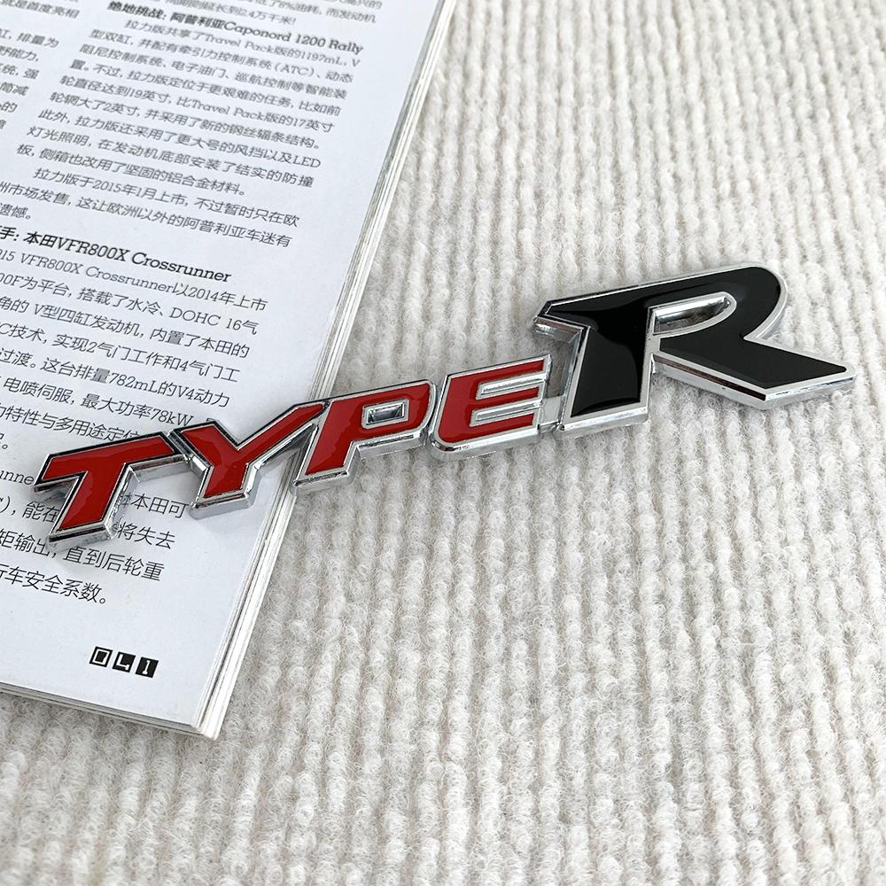 Emblema 3D de metal para la parrilla delantera del coche, tipo R, calcomanía con el logotipo para Honda CIVIC FD2 FD FA 5 Mugen