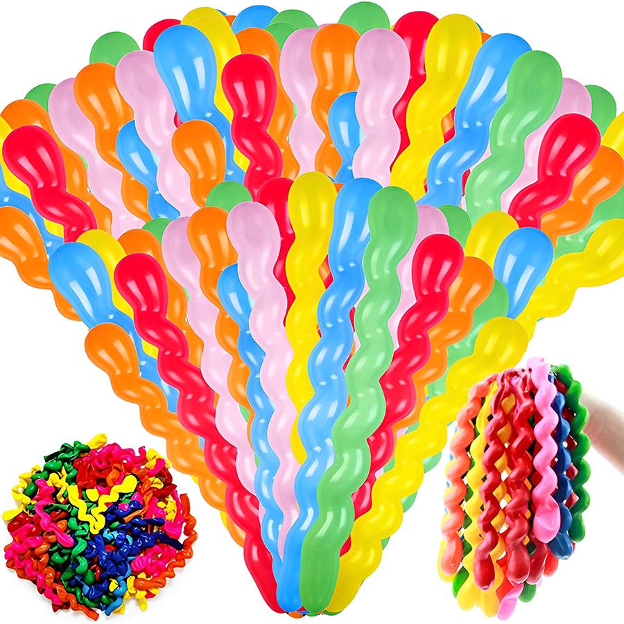 100pcs 80cm Long Spiral Balloon with Mini Pump Birthday Party Room Decoration Props Color Artistic Balloon Background Decor