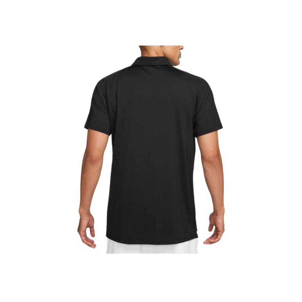Nike Solid Logo Elastic Slim Fit Short Sleeve Polo Shirt Men tops Black FZ6907-010