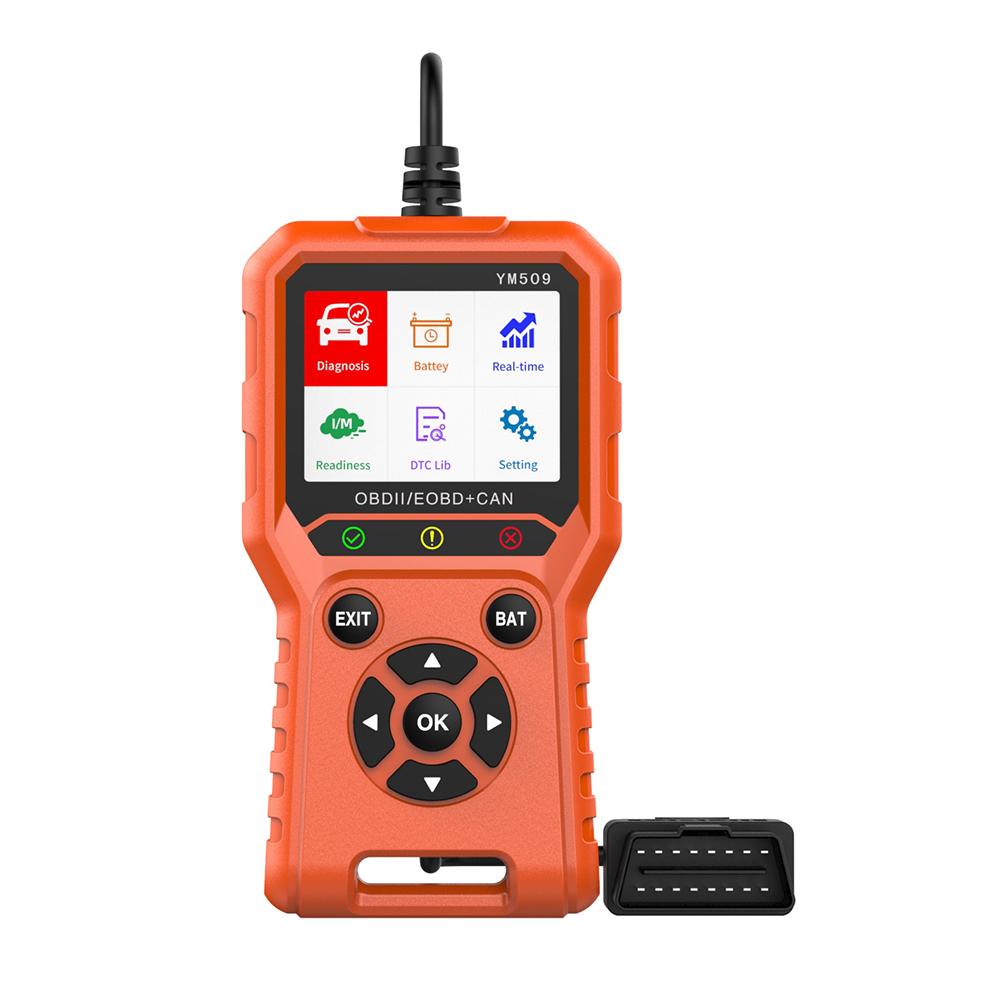 Сканер OBD 2 для двигателя ODB2 Считыватель кодов Диагностический инструмент для автомобиля Стирание кодов ошибок Многоязычный сканер OBD2 YM509