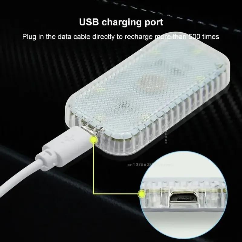 Светодиодный автомобильный мини-сенсорный светильник с зарядкой через USB, портативный автомобильный потолочный ночник для чтения, беспроводной магнитный декоративный светильник Ambinet