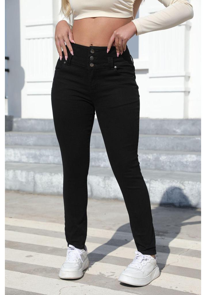 Женские джинсы с высокой талией, потертые, зауженные к низу (bootcut) - Коллекция Осень 2025