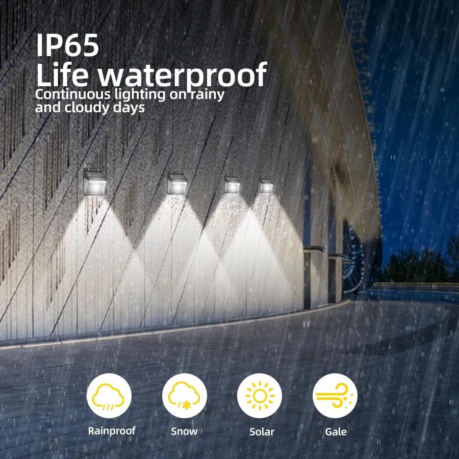 Solar LED Outdoor Light Garden Street Light Waterproof Human Sensing Home Garden Layout Balcony Decorative Step Stair Wall-Light