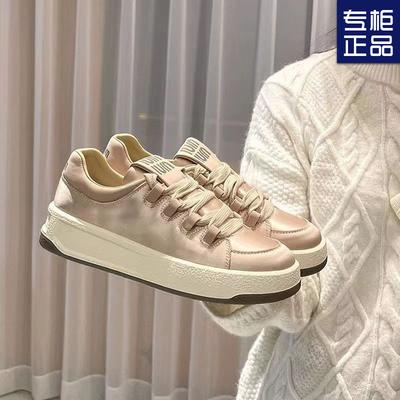 Универсальные атласные туфли Niche на толстой подошве высокого дизайна, женские весенние новые туфли на плоской подошве, спортивная повседневная обувь, одинарные туфли