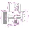 Bathroom Furniture Set 6 pcs White Engineered Wood and Glass
