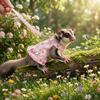 Adjustable Ferret Harness Skirt Breathable Escape-Proof Guinea Pig Chest Strap with Strap Straps Flower Pattern Hamster Vest