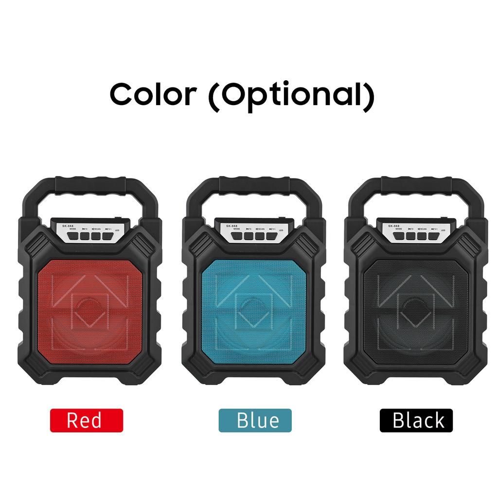 Portable BT Karaoke Machine Rechargeable Cordless Outdoor Speaker Battery Powered with Microphone