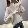 New Spring and Autumn Fashion Trend Hollow Out Embroidered Round Neck Foreigner Versatile Loose Thin Long Sleeve Knitted Sweater