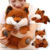 Simulation Fox Plush Doll Pillow Round Sitting Lying Animal Fox Plush Toy Home Decoration Gift for Boys and Girls
