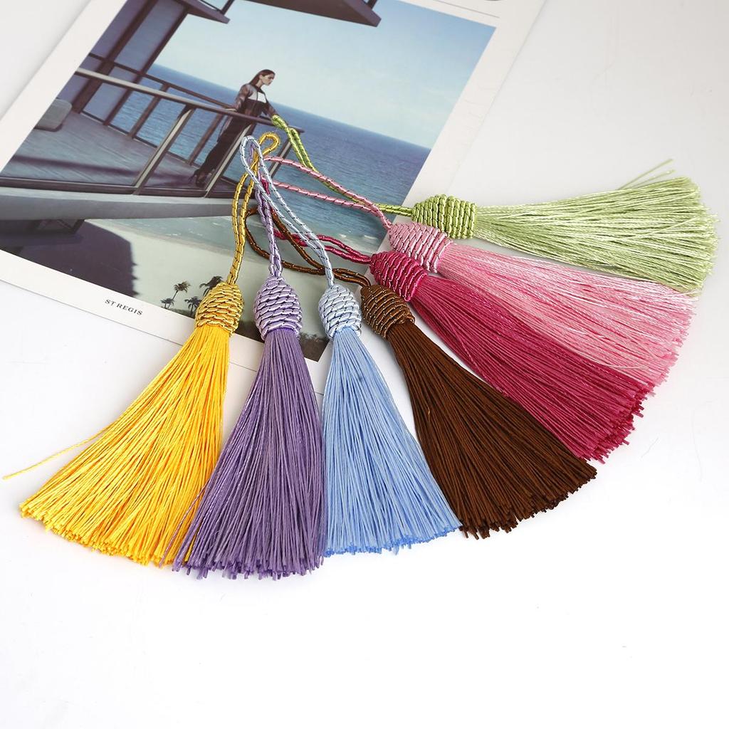 10Pcs Polyester Silk Tassel Fringe Trim 15cm Long Cotton Tassel For Wedding Home Decoration