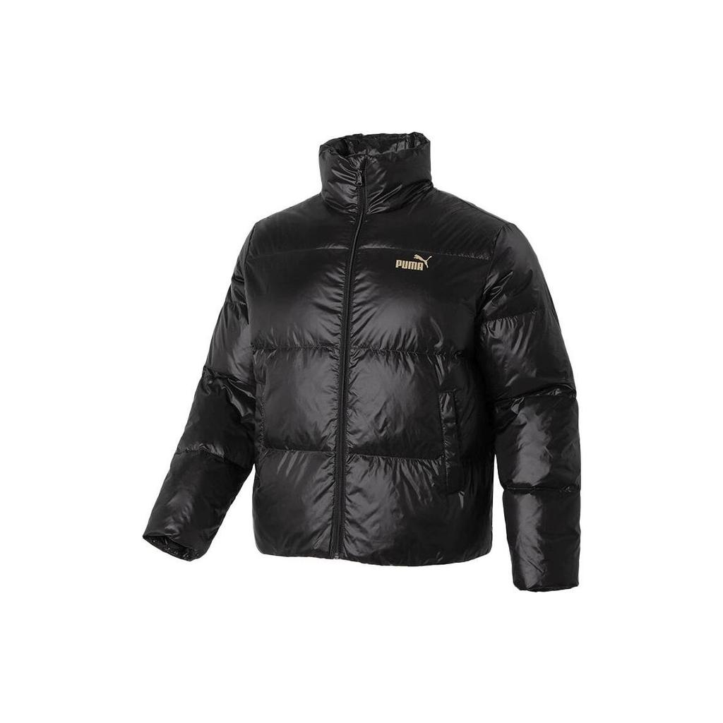 Puma Solid Color Casual Letter Logo Print Stand Collar Long Sleeve Jacket Men Jacket Black 625611-01