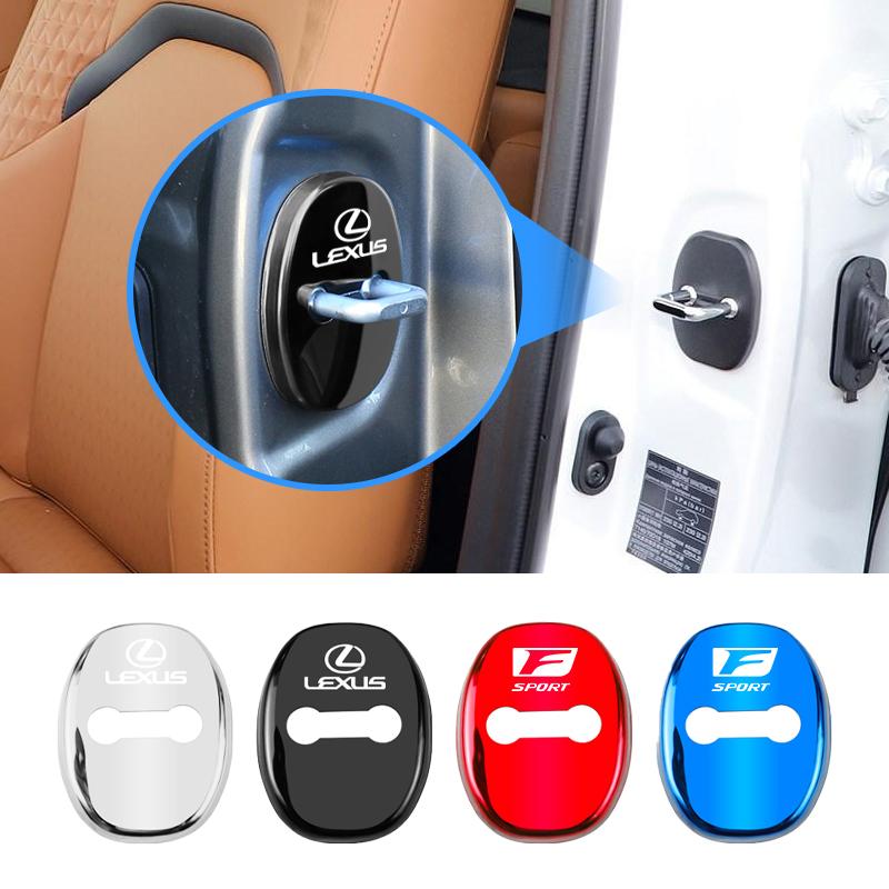 4Pcs Door Lock Decoration Protect Cover Emblem Case For Lexus F SPORT ES RX NX LS UX LM LX GX LC RZ IS CT GS RC HS SC LBX IS300KR8