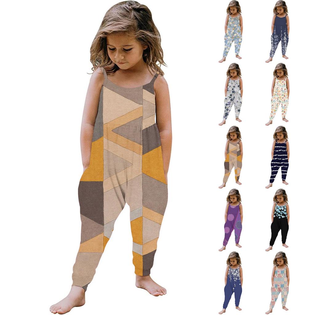 Toddler Kids Baby Girls Sleeveless Summer Romper Jumpsuit Playsuit Clothes