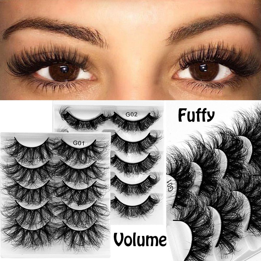 Pairs Women Beauty Fuffy Lashes Thick Long Eye Lashes Dramatic 8D Faux Mink Volume False Eyelashes