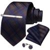 Men's Tie Silk Paisley Classic Wedding Necktie and Pocket Square Cufflinks Set
